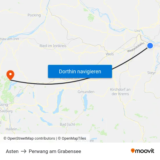 Asten to Perwang am Grabensee map