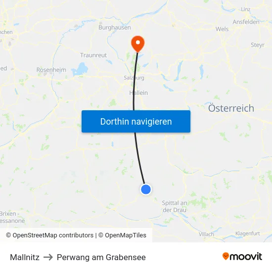 Mallnitz to Perwang am Grabensee map