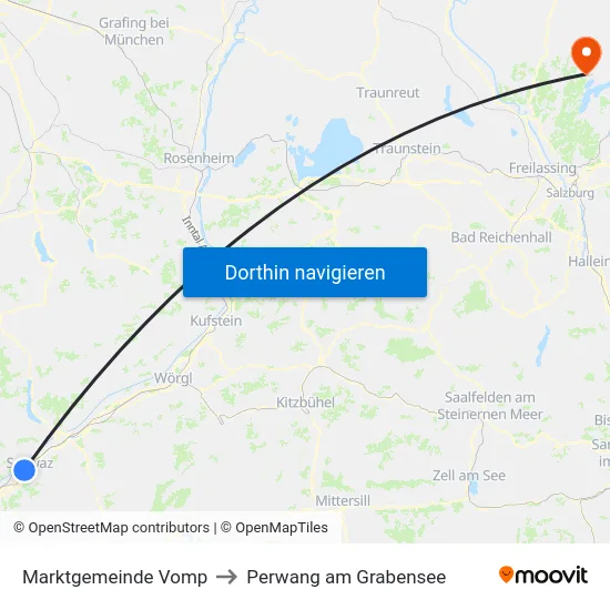 Marktgemeinde Vomp to Perwang am Grabensee map