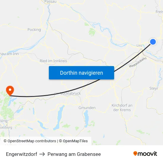 Engerwitzdorf to Perwang am Grabensee map