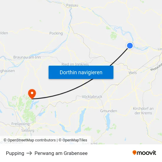 Pupping to Perwang am Grabensee map