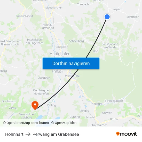 Höhnhart to Perwang am Grabensee map