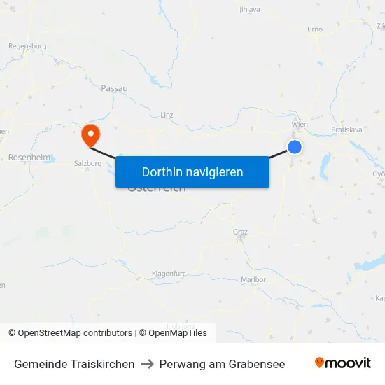 Gemeinde Traiskirchen to Perwang am Grabensee map
