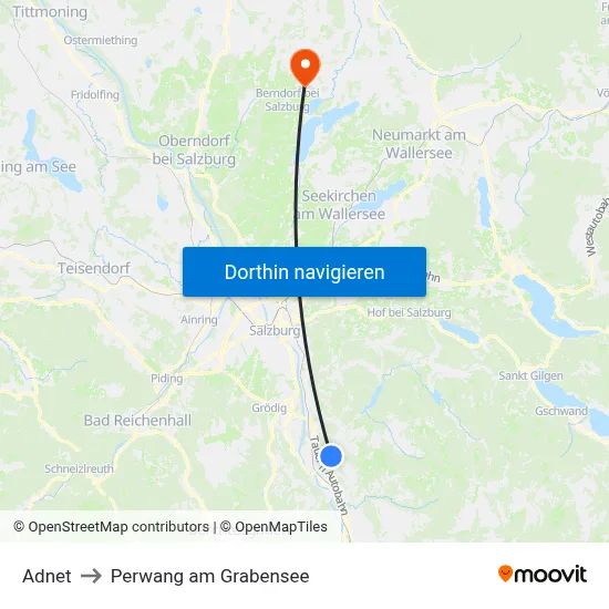 Adnet to Perwang am Grabensee map