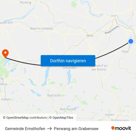 Gemeinde Ernsthofen to Perwang am Grabensee map
