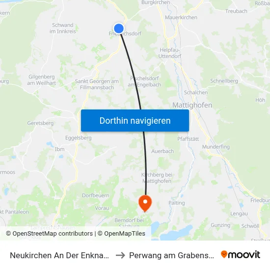 Neukirchen An Der Enknach to Perwang am Grabensee map
