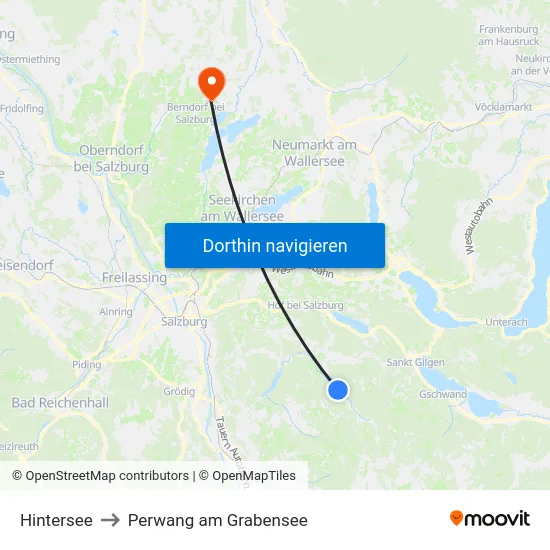 Hintersee to Perwang am Grabensee map
