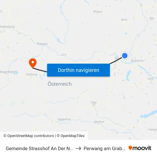 Gemeinde Strasshof An Der Nordbahn to Perwang am Grabensee map
