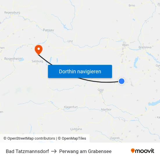 Bad Tatzmannsdorf to Perwang am Grabensee map