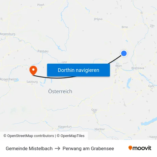 Gemeinde Mistelbach to Perwang am Grabensee map
