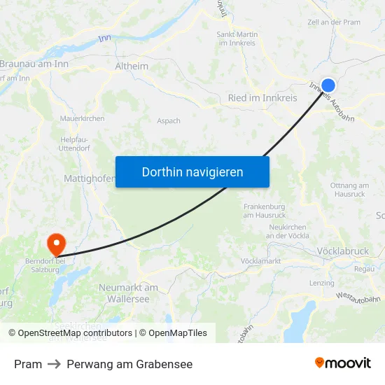 Pram to Perwang am Grabensee map