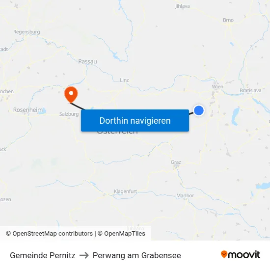 Gemeinde Pernitz to Perwang am Grabensee map