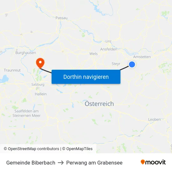 Gemeinde Biberbach to Perwang am Grabensee map