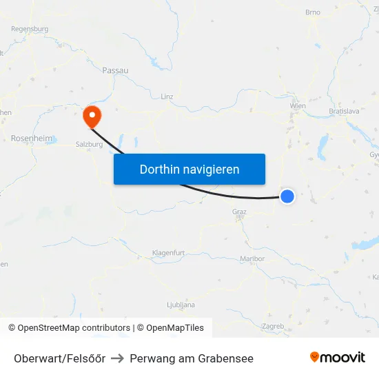 Oberwart/Felsőőr to Perwang am Grabensee map