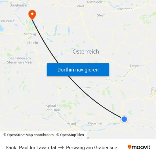 Sankt Paul Im Lavanttal to Perwang am Grabensee map