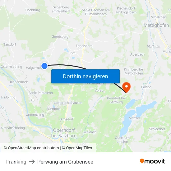 Franking to Perwang am Grabensee map