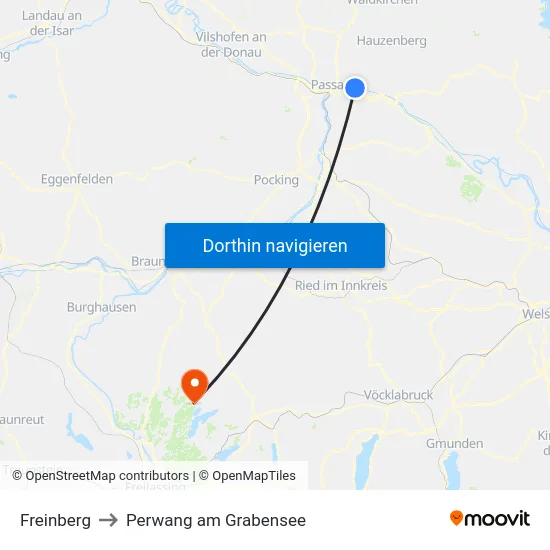 Freinberg to Perwang am Grabensee map
