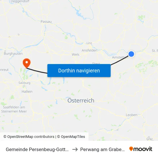 Gemeinde Persenbeug-Gottsdorf to Perwang am Grabensee map