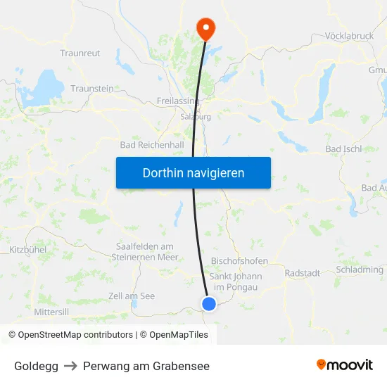 Goldegg to Perwang am Grabensee map