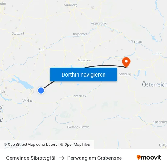 Gemeinde Sibratsgfäll to Perwang am Grabensee map