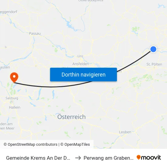 Gemeinde Krems An Der Donau to Perwang am Grabensee map