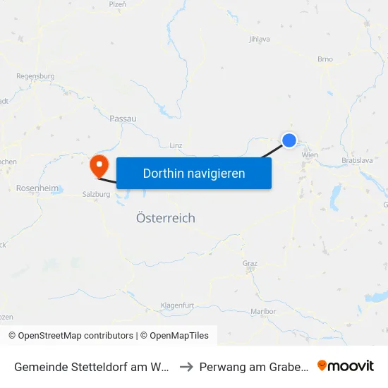 Gemeinde Stetteldorf am Wagram to Perwang am Grabensee map