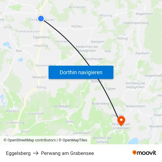 Eggelsberg to Perwang am Grabensee map