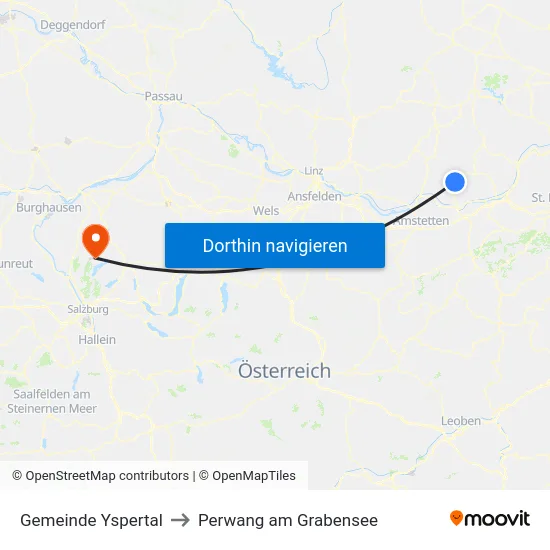 Gemeinde Yspertal to Perwang am Grabensee map