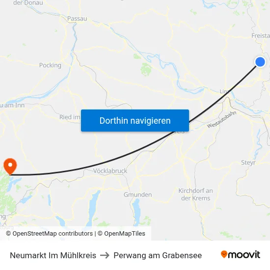 Neumarkt Im Mühlkreis to Perwang am Grabensee map