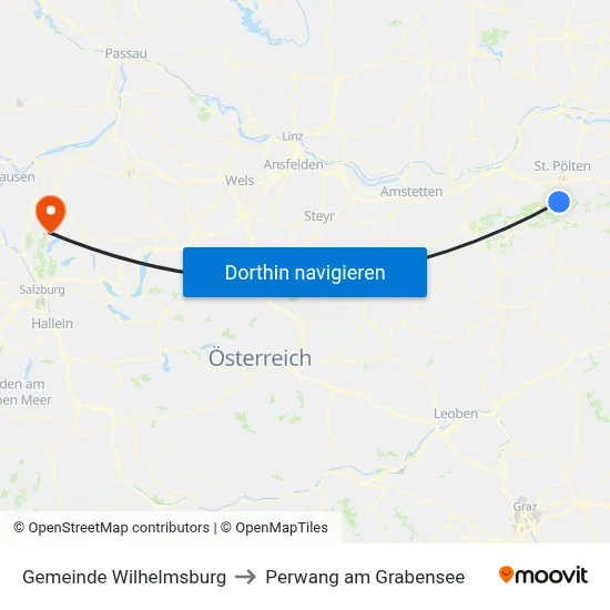 Gemeinde Wilhelmsburg to Perwang am Grabensee map