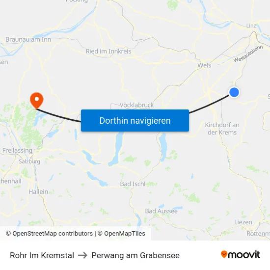 Rohr Im Kremstal to Perwang am Grabensee map