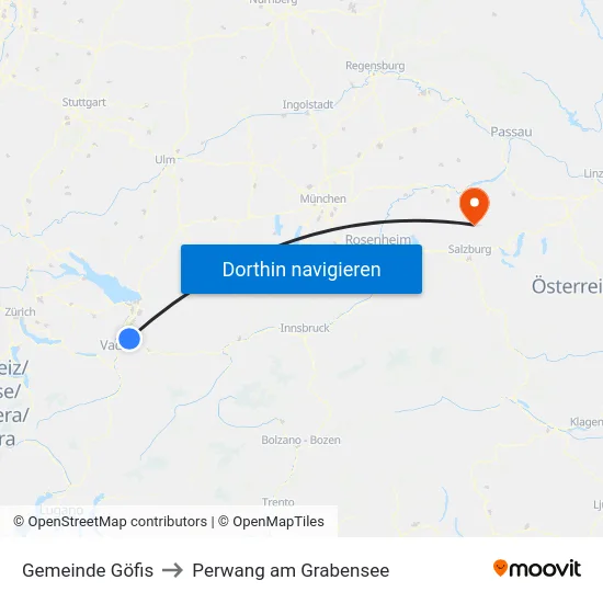 Gemeinde Göfis to Perwang am Grabensee map