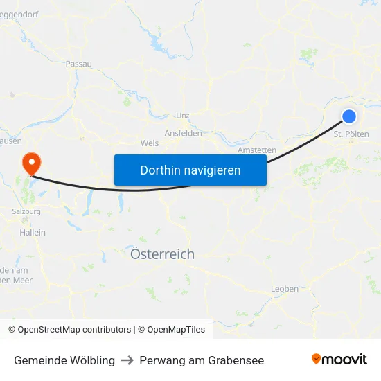 Gemeinde Wölbling to Perwang am Grabensee map
