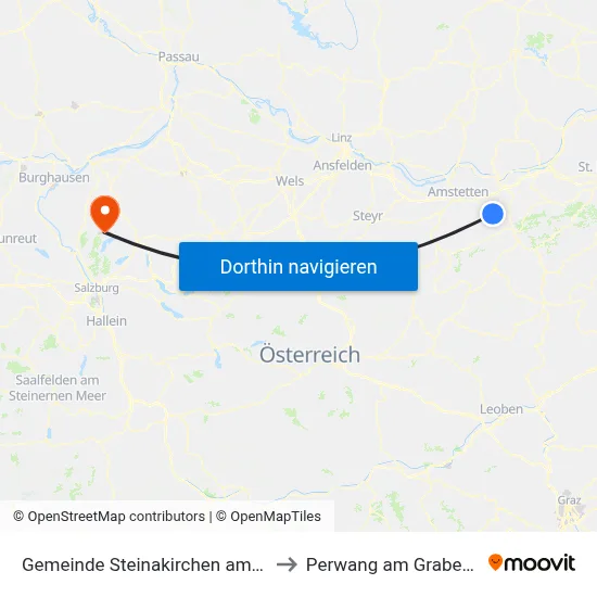 Gemeinde Steinakirchen am Forst to Perwang am Grabensee map