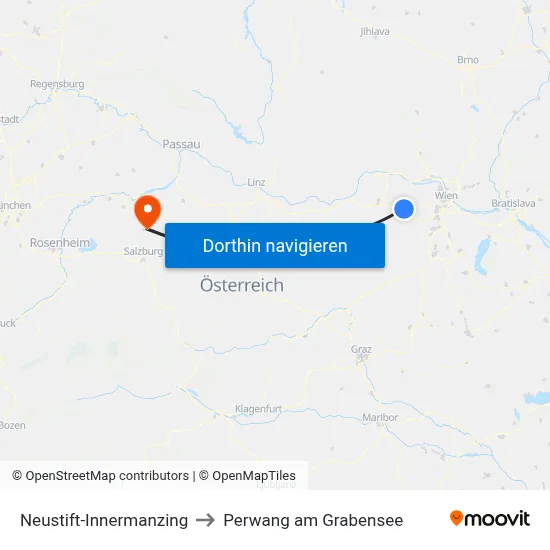 Neustift-Innermanzing to Perwang am Grabensee map