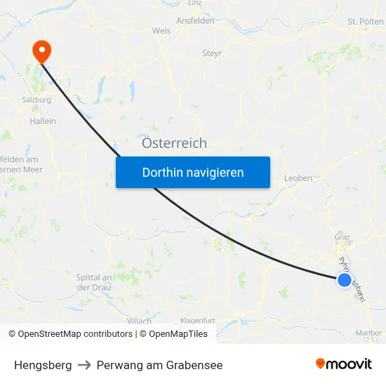 Hengsberg to Perwang am Grabensee map