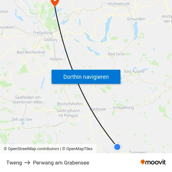 Tweng to Perwang am Grabensee map