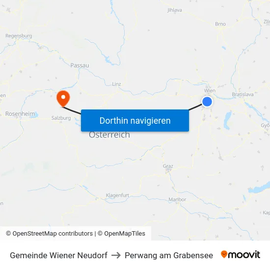 Gemeinde Wiener Neudorf to Perwang am Grabensee map