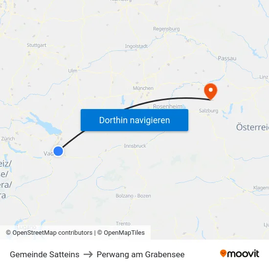 Gemeinde Satteins to Perwang am Grabensee map