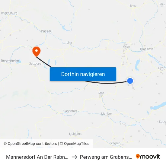 Mannersdorf An Der Rabnitz to Perwang am Grabensee map