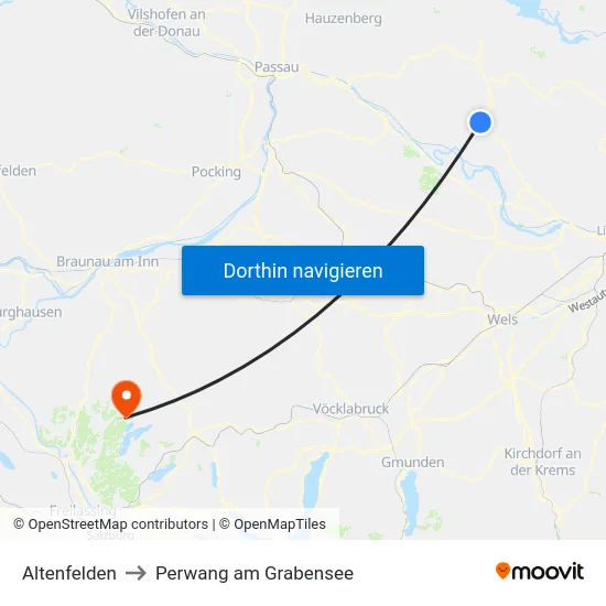 Altenfelden to Perwang am Grabensee map