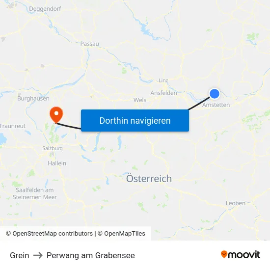 Grein to Perwang am Grabensee map