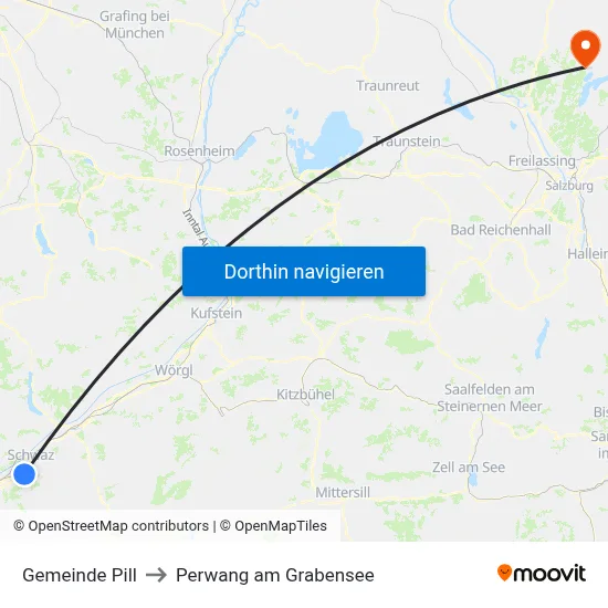 Gemeinde Pill to Perwang am Grabensee map