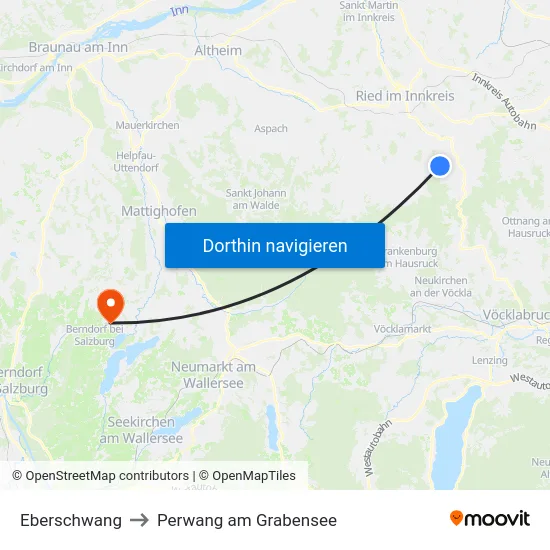 Eberschwang to Perwang am Grabensee map