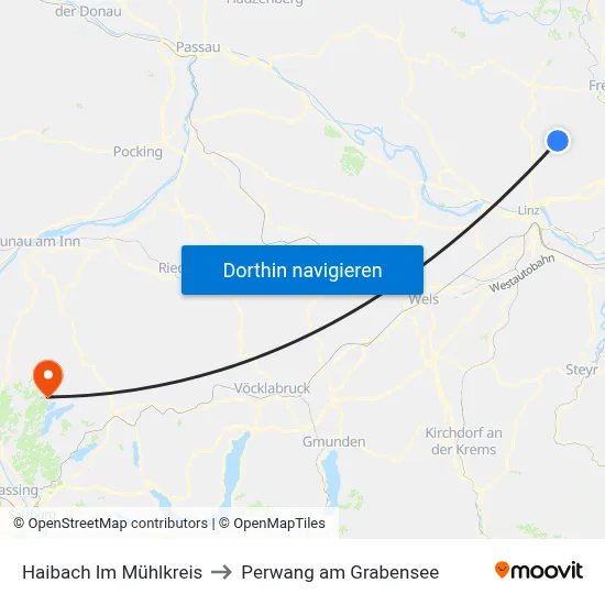 Haibach Im Mühlkreis to Perwang am Grabensee map