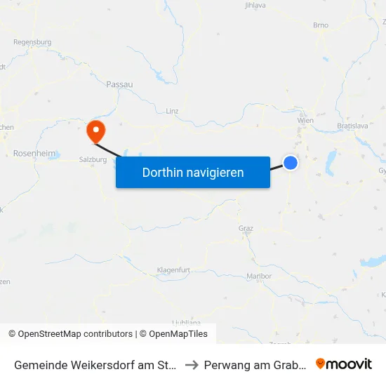Gemeinde Weikersdorf am Steinfelde to Perwang am Grabensee map
