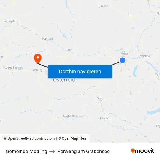 Gemeinde Mödling to Perwang am Grabensee map