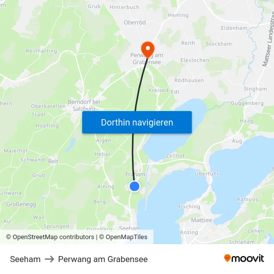 Seeham to Perwang am Grabensee map