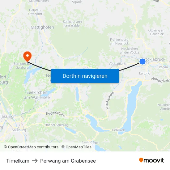 Timelkam to Perwang am Grabensee map
