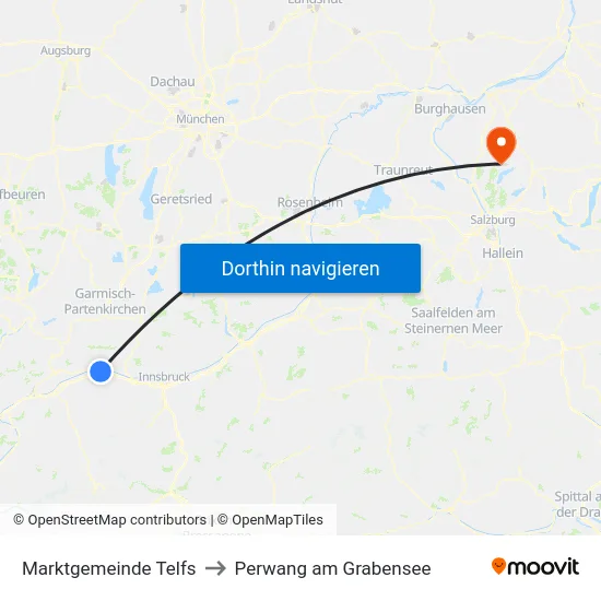 Marktgemeinde Telfs to Perwang am Grabensee map